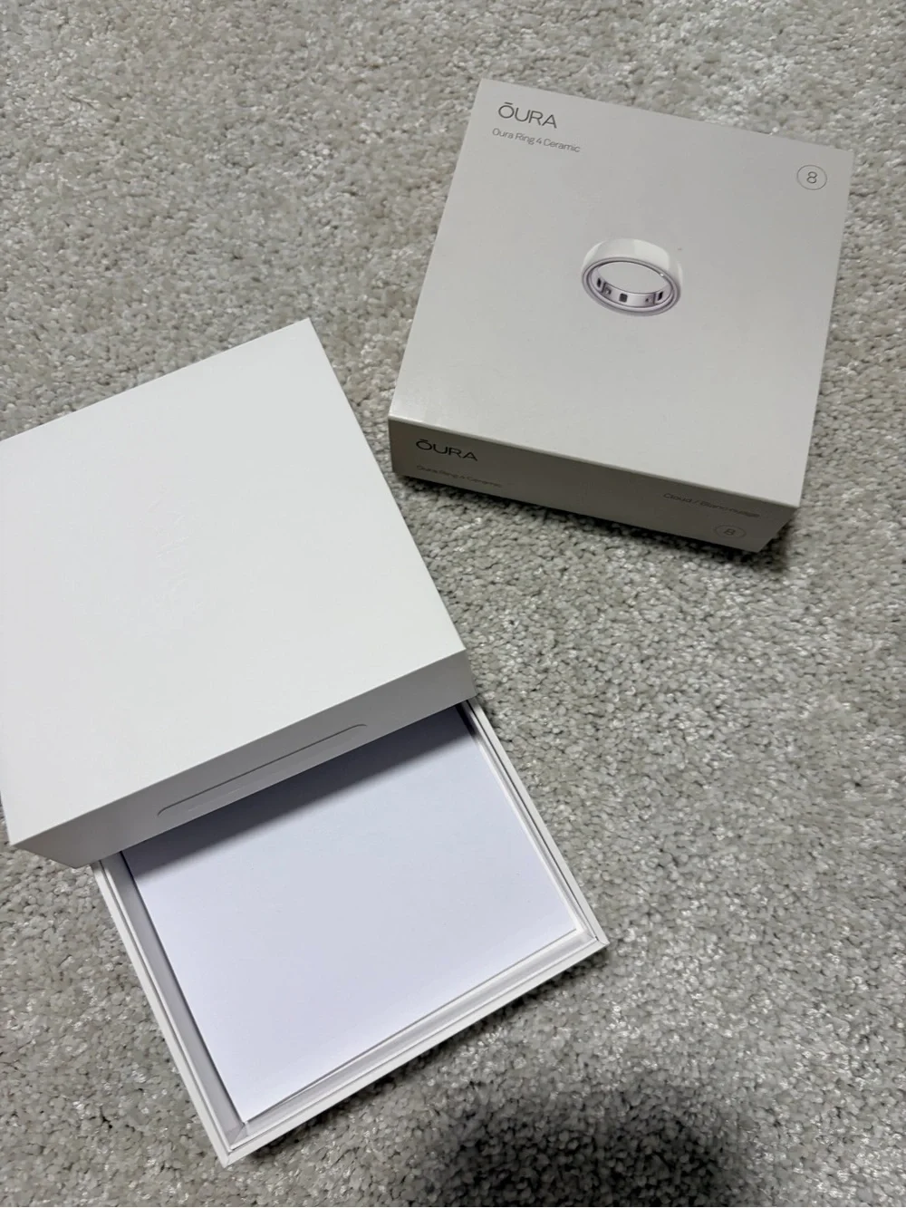 Oura White Ceramic Ring Box - Size 8